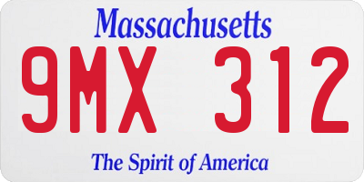 MA license plate 9MX312