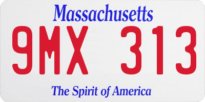 MA license plate 9MX313