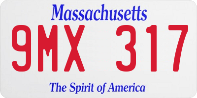 MA license plate 9MX317