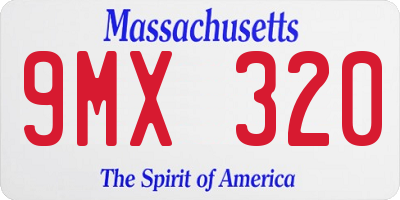 MA license plate 9MX320