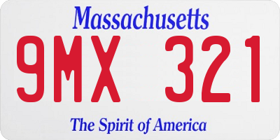 MA license plate 9MX321