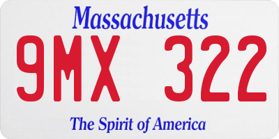 MA license plate 9MX322