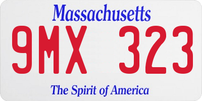 MA license plate 9MX323