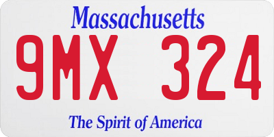 MA license plate 9MX324