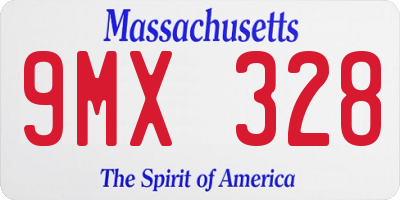 MA license plate 9MX328