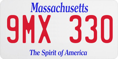 MA license plate 9MX330