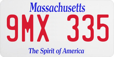 MA license plate 9MX335