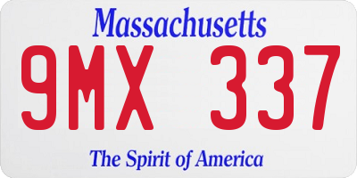 MA license plate 9MX337