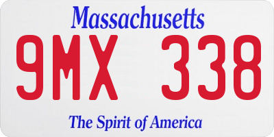 MA license plate 9MX338