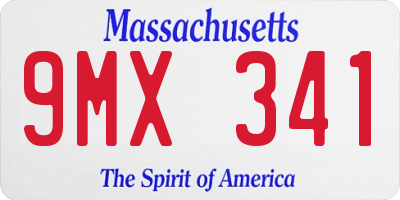 MA license plate 9MX341