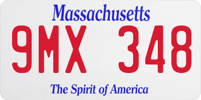 MA license plate 9MX348