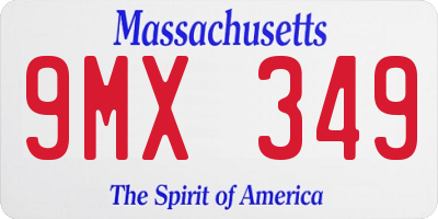 MA license plate 9MX349