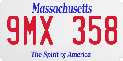 MA license plate 9MX358