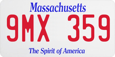 MA license plate 9MX359