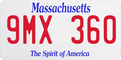 MA license plate 9MX360