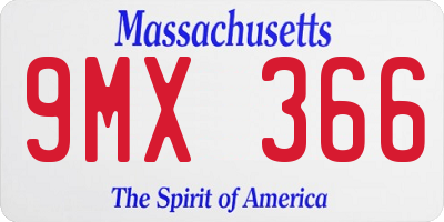 MA license plate 9MX366