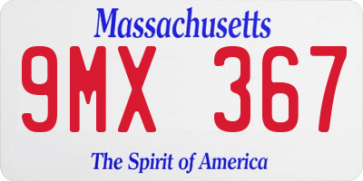MA license plate 9MX367