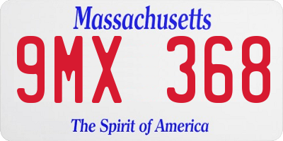 MA license plate 9MX368