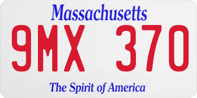 MA license plate 9MX370