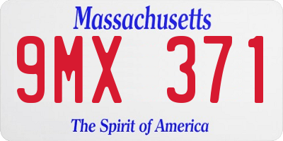 MA license plate 9MX371