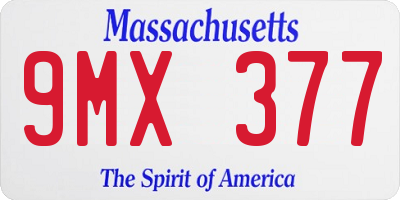 MA license plate 9MX377