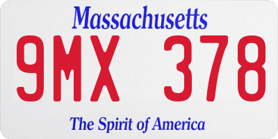 MA license plate 9MX378