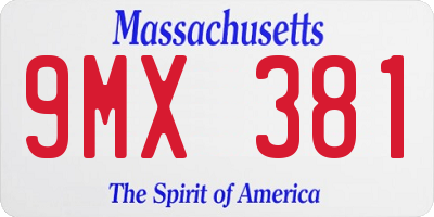 MA license plate 9MX381