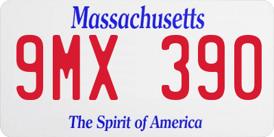 MA license plate 9MX390