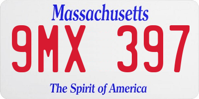MA license plate 9MX397