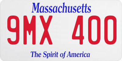 MA license plate 9MX400