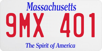 MA license plate 9MX401