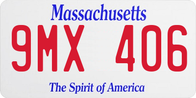 MA license plate 9MX406