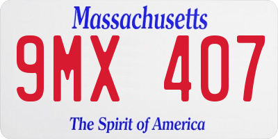 MA license plate 9MX407