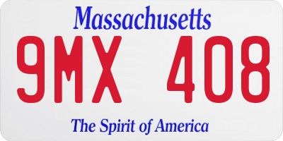 MA license plate 9MX408