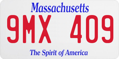 MA license plate 9MX409