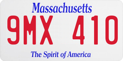 MA license plate 9MX410
