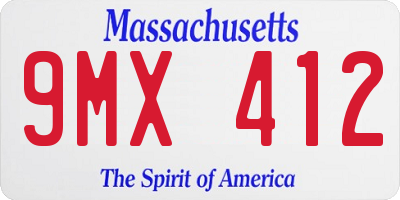 MA license plate 9MX412
