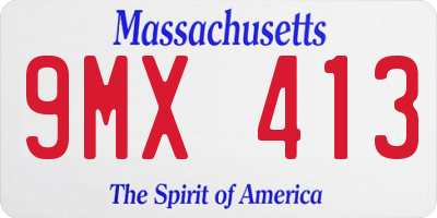 MA license plate 9MX413