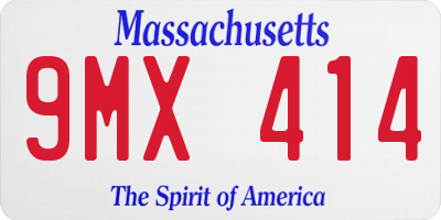 MA license plate 9MX414