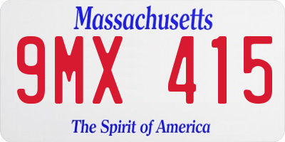 MA license plate 9MX415