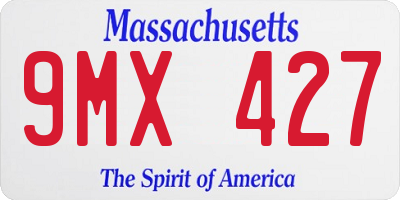 MA license plate 9MX427