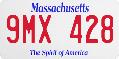 MA license plate 9MX428