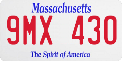MA license plate 9MX430