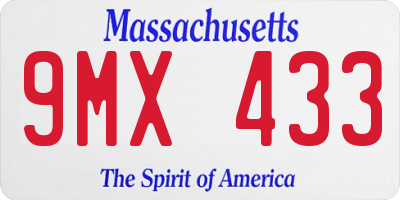 MA license plate 9MX433