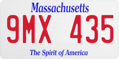 MA license plate 9MX435