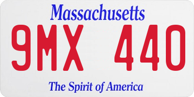 MA license plate 9MX440
