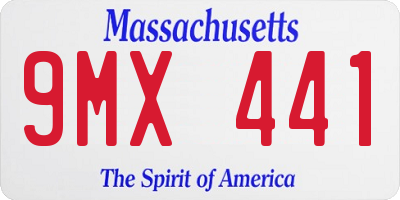 MA license plate 9MX441