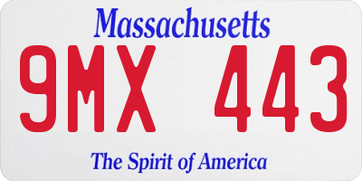 MA license plate 9MX443