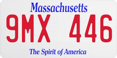 MA license plate 9MX446