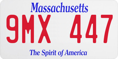 MA license plate 9MX447